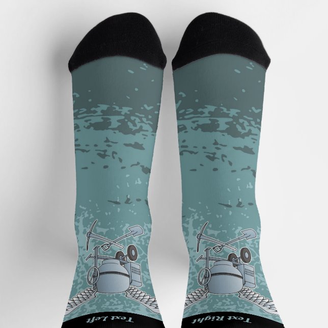 Concrete Mixer Blue-Grey Socks (Top)