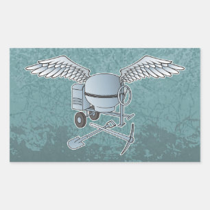 Concrete mixer blue-grey sticker
