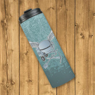 Concrete mixer blue-grey thermal tumbler