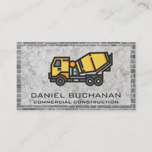 Concrete Mixer Brick Wall Business Card