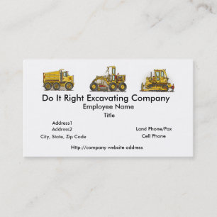 Concrete Mixer Construction Business Cards