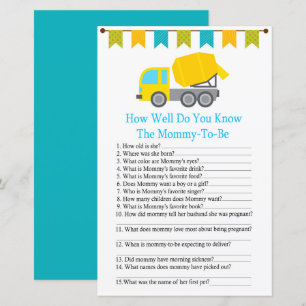 Concrete mixer how well do you know baby shower