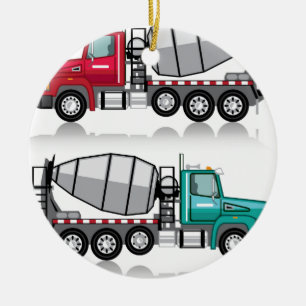 Concrete mixer Truck Ceramic Ornament