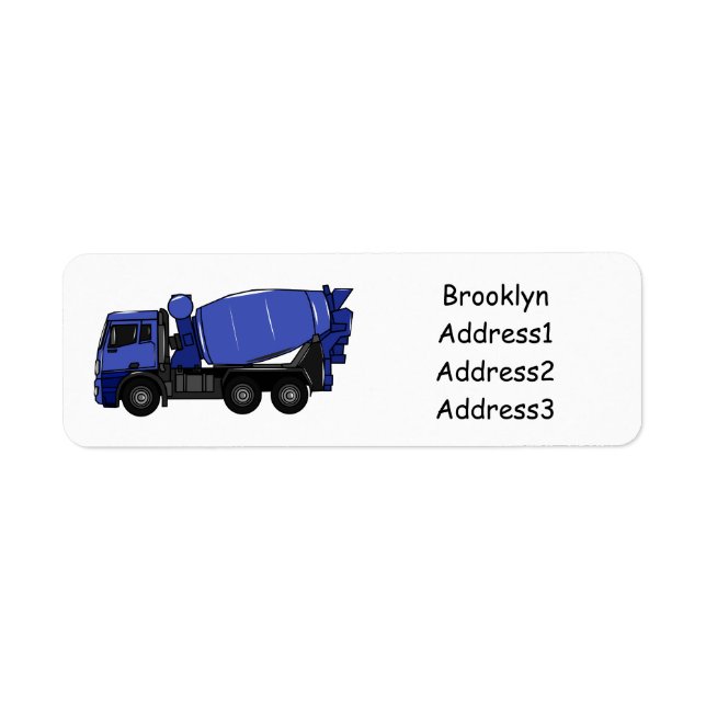 Concrete mixing transport truck cartoon (Front)