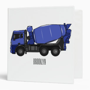 Concrete mixing transport truck cartoon binder