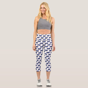 Concrete mixing transport truck cartoon capri leggings