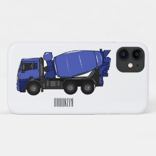 Concrete mixing transport truck cartoon iPhone 11 case