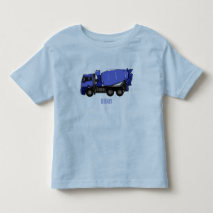 Concrete mixing transport truck cartoon toddler t-shirt