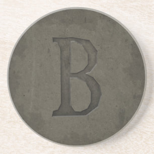 Concrete Monogram Letter B Coaster