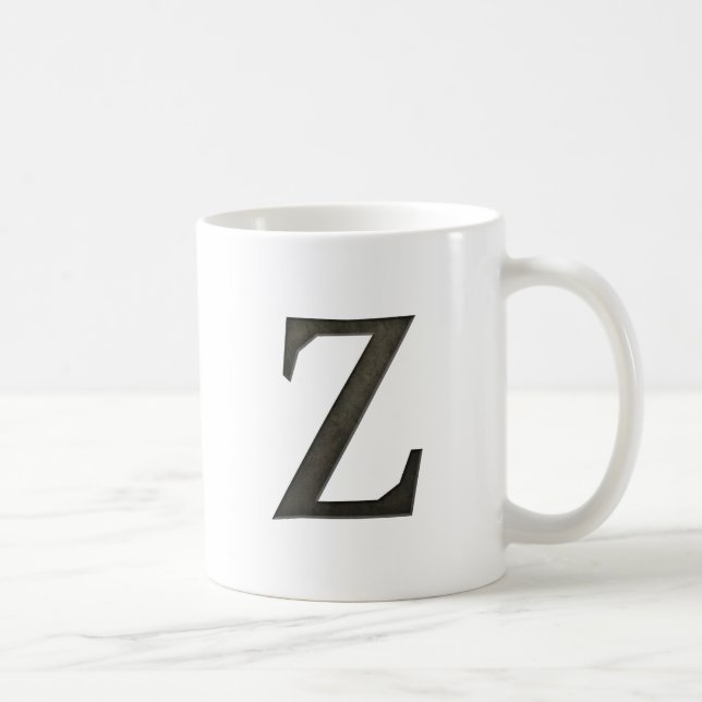 Concrete Monogram Letter Z Coffee Mug (Right)