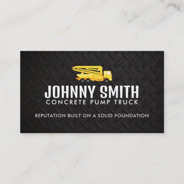 Concrete Pump Truck Business Cards (Front)