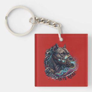 Concrete Rebel Pitbull Graffiti T-Shirt Keychain