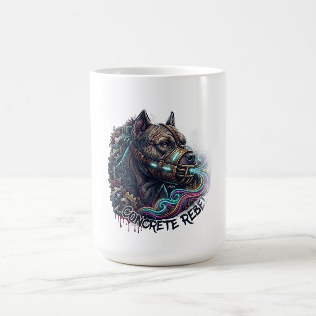 Concrete Rebel Pitbull Long Sleeve Coffee Mug (Center)