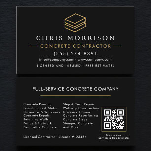 Concrete Service QR Code Business Card
