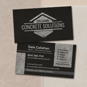 Concrete Services Contractor Industrial Business Card