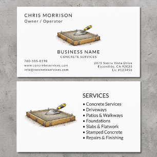 Concrete Services Professional Business Card