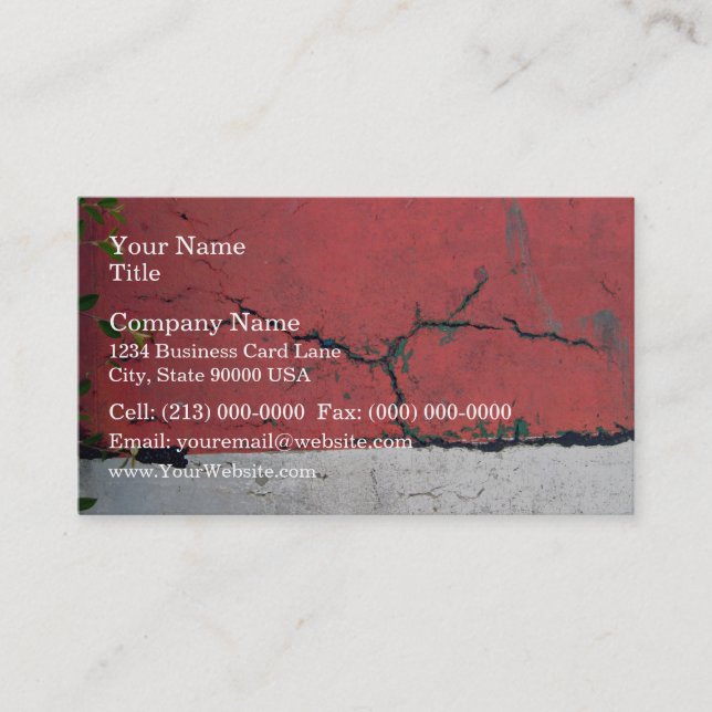 Concrete wall painted in alternating bars business card (Front)