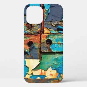 Concrete wall with abstract painting iPhone 12 case