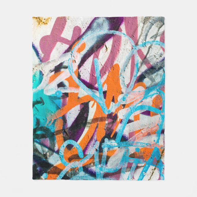 Concrete, weathered, worn wall damaged paint. Grun Fleece Blanket (Front)