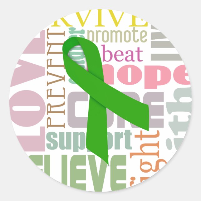 Concussion Green Ribbon Inspiration Stickers (Front)
