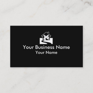 Condemned house black white business cards