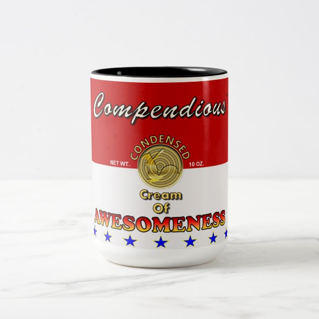 Condensed Cream of Awesomeness Soup Can Two-Tone Coffee Mug (Center)