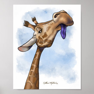 Condescending Giraffe Cartoon Poster