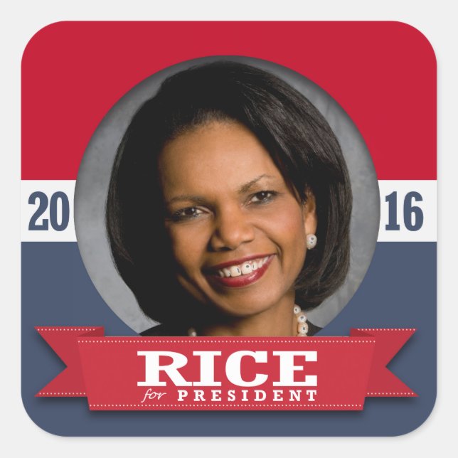 CONDI RICE 2016 SQUARE STICKER (Front)