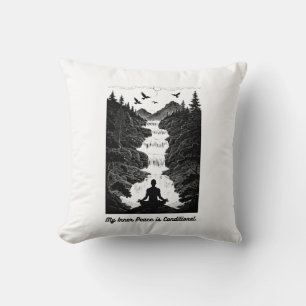 Conditional Inner Peace T-Shirt Minimalist Zen Throw Pillow