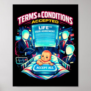 Conditions Accepted Newborn Design Funny Baby Poster