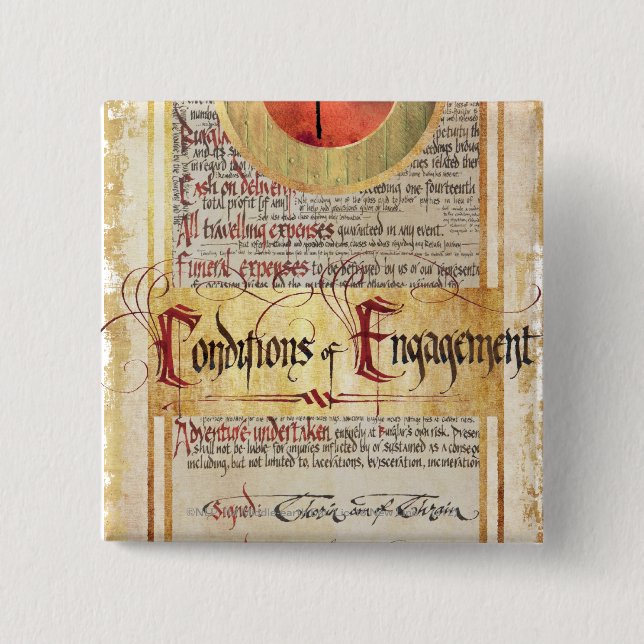 Conditions of Engagement 2 Inch Square Button (Front)