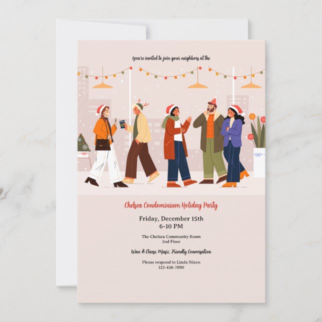 Condo Holiday Party Invitation (Front)
