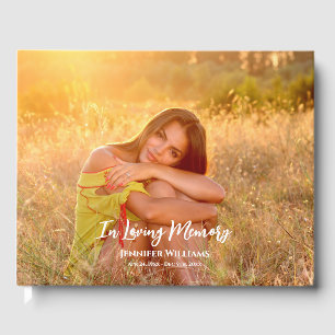 Condolence Personalized Photo Modern Calligraphy Guest Book