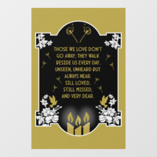 Condolence Support Message Window Cling