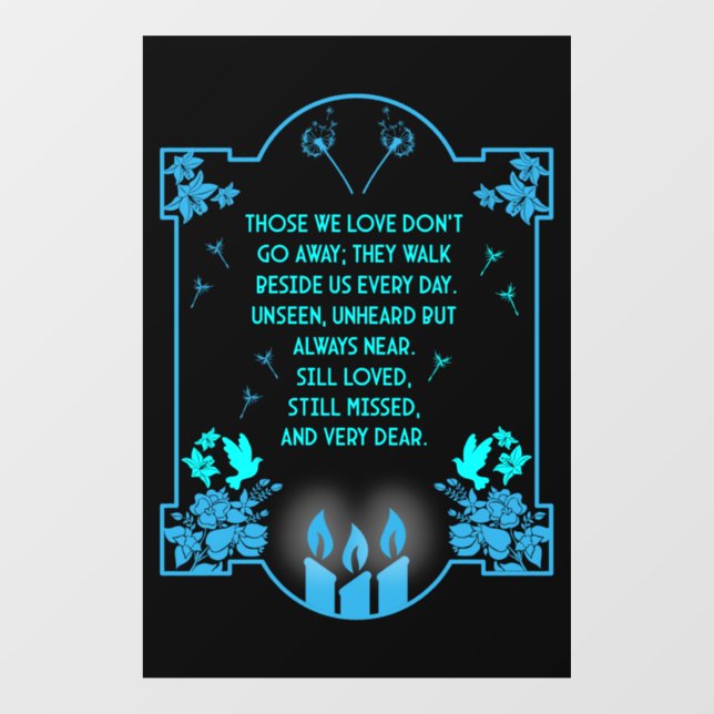 Condolence Support Message Window Cling (Sheet)
