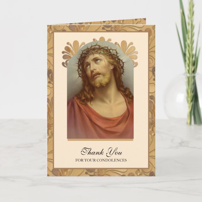 Condolence Sympathy Thank You Catholic Jesus Card (Front)