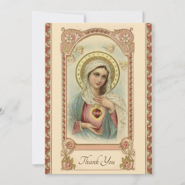 Condolence Sympathy Thank You Catholic Mary (Front)