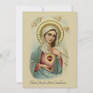Condolence Sympathy Thank You Catholic Mary Card