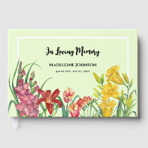 Condolence Warm Colour Floral Spring Blooms Guest Book