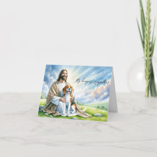Condolences Card for Dog Loss-Jesus with Beagle