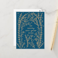 CONDOLENCES Floral Whimsical Sketch Doodle Sorry