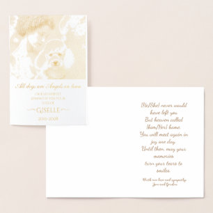 Condolences on Loss of French Poodle Personalized Foil Card