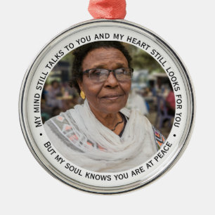 Condolences Photo Memorial Remembrance Keepsake Metal Ornament