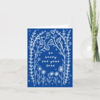 Condolences Sorry Wildflower Floral Sketch Doodle 