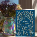 Condolences Sorry Wildflower Floral Sketch Doodle  Card<br><div class="desc">Sweet drawing of wildflower vines to send someone condolences. Click "personalize" to edit the text and "edit using design tool" to adjust the fonts, colours and placements. You can change the background colour too or check my shop for more colour options. Customize with your own text. Also available as digital...</div>