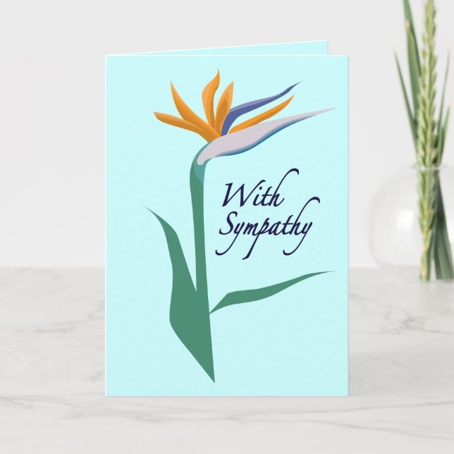Condolences with Bird of Paradise Card (Front)