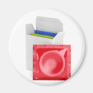 Condoms on white background magnet