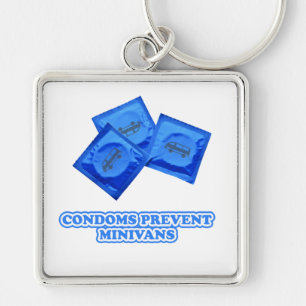 Condoms Prevent Minivans Keychain