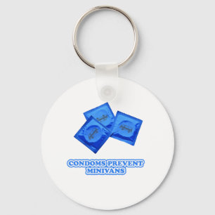 Condoms Prevent Minivans Keychain