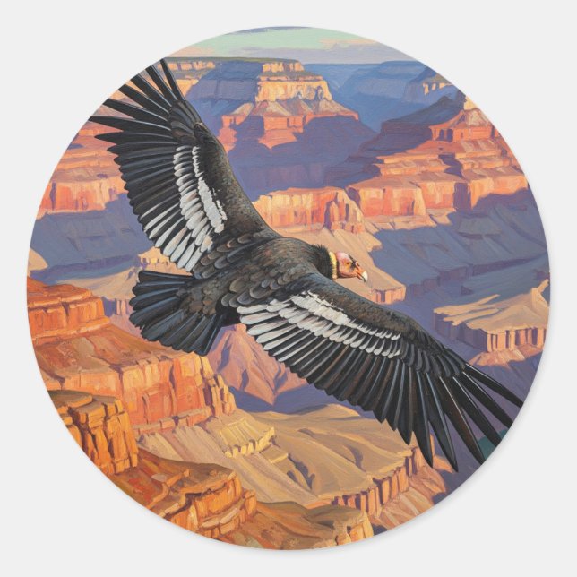 Condor at Grand Canyon National Park Classic Round Sticker (Front)